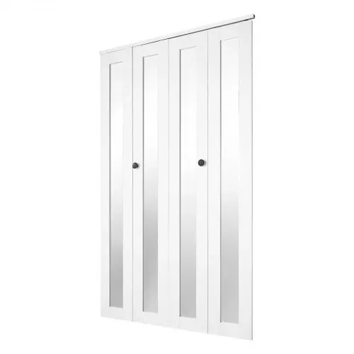 VEVOR Falttür Komplettset 1219 mm (vier 305 mm) x 2032 mm Ganzkörperspiegel, für Schränke & Schlafzimmer, 4-tlg. Faltschiebetür mit Metallbeschlägen & Verbundrahmen, Modern Stilvoll & Platzsparend, Weiß – Bild 9