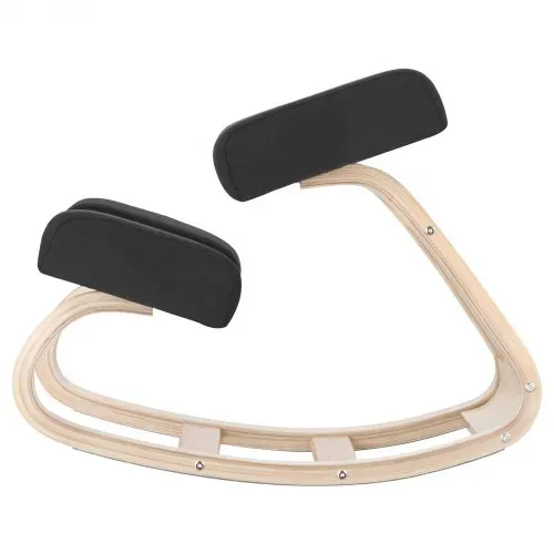VEVOR Ergonomischer Kniehocker mit Dicken Schaumstoffpolstern & Stabilem Massivholzrahmen, Kniestuhl zur Entlastung von Nacken und Rücken, bis 65 Belastbar, Ideal für Zuhause Büro Meditation, Schwarz – Bild 9