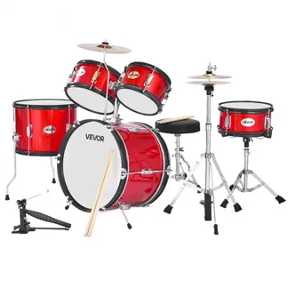 VEVOR Schlagzeug Set, 5-teilig, Drum Kit für Anfänger, inkl. Basstrommel, Snare, Tomtoms, Standtom, Crash-Becken, Hi-Hat mit Ständer, Musik-Lern-Instrumentenset, für Kinder von 6–13 Jahren (rot) VEVOR Schlagzeug Set, 5-teilig, Drum Kit für Anfänger, inkl. Basstrommel, Snare, Tomtoms, Standtom, Crash-Becken, Hi-Hat mit Ständer, Musik-Lern-Instrumentenset, für Kinder von 6–13 Jahren (rot)