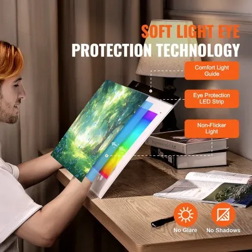 VEVOR Leuchttafel B4 LED Leuchtpad Leuchtkasten ultradünne tragbare Leuchtbox, USB-betriebenere Leuchtplatte zum Nachzeichnen, Leuchtbox für Diamantmalerei Animation Skizzieren Zeichnen Schwarz – Bild 4