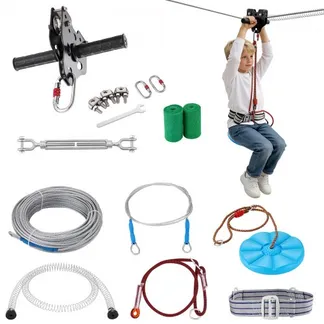 VEVOR Zipline Seilrutsche 18,3 m Seilbahn, Zip Line Kit bis 150 kg, Backyard Zip Line Kit mit Verbessertem Federbremssystem, Seilbahn für Garten, Außenbereich (Nur für Teenager. Nicht für Erwachsene.) VEVOR Zipline Seilrutsche 18,3 m Seilbahn, Zip Line Kit bis 150 kg, Backyard Zip Line Kit mit Verbessertem Federbremssystem, Seilbahn für Garten, Außenbereich (Nur für Teenager. Nicht für Erwachsene.)