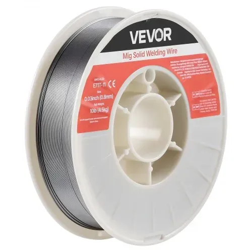 VEVOR Fülldraht 0,8 mm, MIG Schweißdraht E71T-11, 4,5 kg Gaslose Drahtrolle für Baustahl mit Geringer Spritzerbildung für Alle Schweißpositionen, Selbstschützend für den Außeneinsatz, 1 Stk. – Bild 9