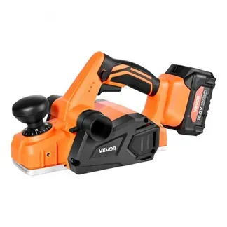 VEVOR Akku-Hobel, 82 mm Schnittbreite, 15000 U/min Elektrohobel für Holz mit 4,0 Ah 18 V Lithium-Akku, bürstenlosem Motor, einstellbarer Schnitttiefe, Staubfangbeutel, für die Holzbearbeitung VEVOR Akku-Hobel, 82 mm Schnittbreite, 15000 U/min Elektrohobel für Holz mit 4,0 Ah 18 V Lithium-Akku, bürstenlosem Motor, einstellbarer Schnitttiefe, Staubfangbeutel, für die Holzbearbeitung
