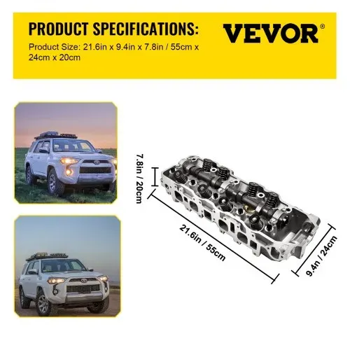 VEVOR Kompletter Zylinderkopfsatz für 85-95 Toyota 4Runner Pickup Celica für Motor 2,4 L SOHC 22R 22RE 22REC – Bild 6
