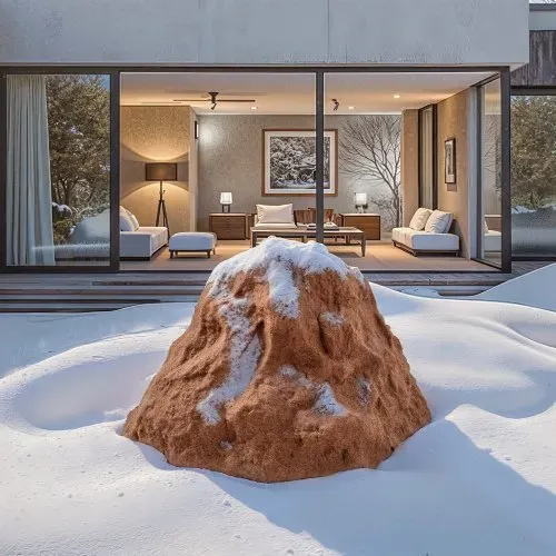 VEVOR Abdeckfelsen, Kunststein Abdeckung für den Außenbereich, Gartenfelsen, realistische Steinoptik, Kunstfelsen aus Polyresin für Landschaftsgestaltung, Gartendeko, Trafohaus, Braun, Gr. S – Bild 7