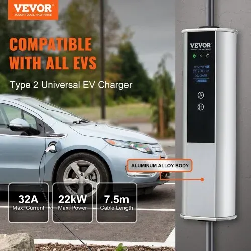 VEVOR Typ2 EV Ladekabel für Elektrofahrzeug 32A Ladegerät mit CEE 32 Stecker Wallbox 7,36kW(einphasig)/22kW(dreiphasig) 7,5m Ladekabel EV Ladestation 4 Stufen der Stromanpassung(16A/20A/24A/32A) VEVOR Typ2 EV Ladekabel für Elektrofahrzeug 32A Ladegerät mit CEE 32 Stecker Wallbox 7,36kW(einphasig)/22kW(dreiphasig) 7,5m Ladekabel EV Ladestation 4 Stufen der Stromanpassung(16A/20A/24A/32A)