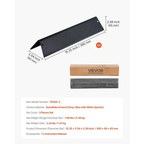 VEVOR 3 Flavorizer Bars Aromaschienen Flammenverteiler (porzellanemaillierter Stahl) für Grills (Weber Spirit I II 200 Serie), einschließlich Spirit ll E-210, ll E-220, ll S-210, E-210, S-210 VEVOR 3 Flavorizer Bars Aromaschienen Flammenverteiler (porzellanemaillierter Stahl) für Grills (Weber Spirit I II 200 Serie), einschließlich Spirit ll E-210, ll E-220, ll S-210, E-210, S-210