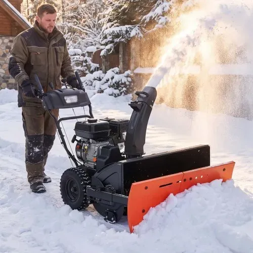 VEVOR Schneeschild 559-813mm Breitenverstellbarer Schneepflugaufsatz Orange, für Meisten Schneefräsen Geeignet, Zweibetriebsmodus, Abnehmbares, Kohlenstoffstahl-Räumschild, Effiziente Schneeräumung – Bild 7