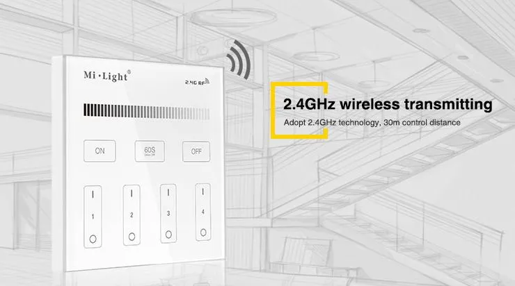 MiBoxer T1 LED Fernbedienung Smart Panel single color 4-Zonen – Bild 5