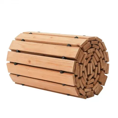 VEVOR Rollweg Gartenweg 368x56 cm, Ausrollbarer Holzweg, Außenweg aus Zedernholz mit Drahtseilverbindung, Gartentritt, Trittplatten, dekorativer Holzweg, Holztritt im Garten, Hinterhof, Terrasse – Bild 8