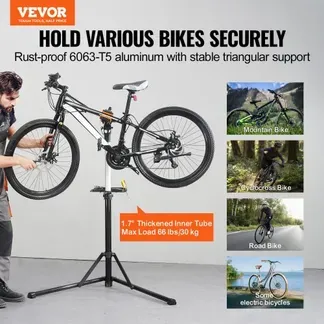 VEVOR Fahrradreparaturständer Fahrradmontageständer, Reparaturständer für Fahrräder, Schwerlast-Montageständer 30 kg, 102-160 cm Höhenverstellbarer Fahrradständer mit 360° Drehbar Klemmkopf VEVOR Fahrradreparaturständer Fahrradmontageständer, Reparaturständer für Fahrräder, Schwerlast-Montageständer 30 kg, 102-160 cm Höhenverstellbarer Fahrradständer mit 360° Drehbar Klemmkopf