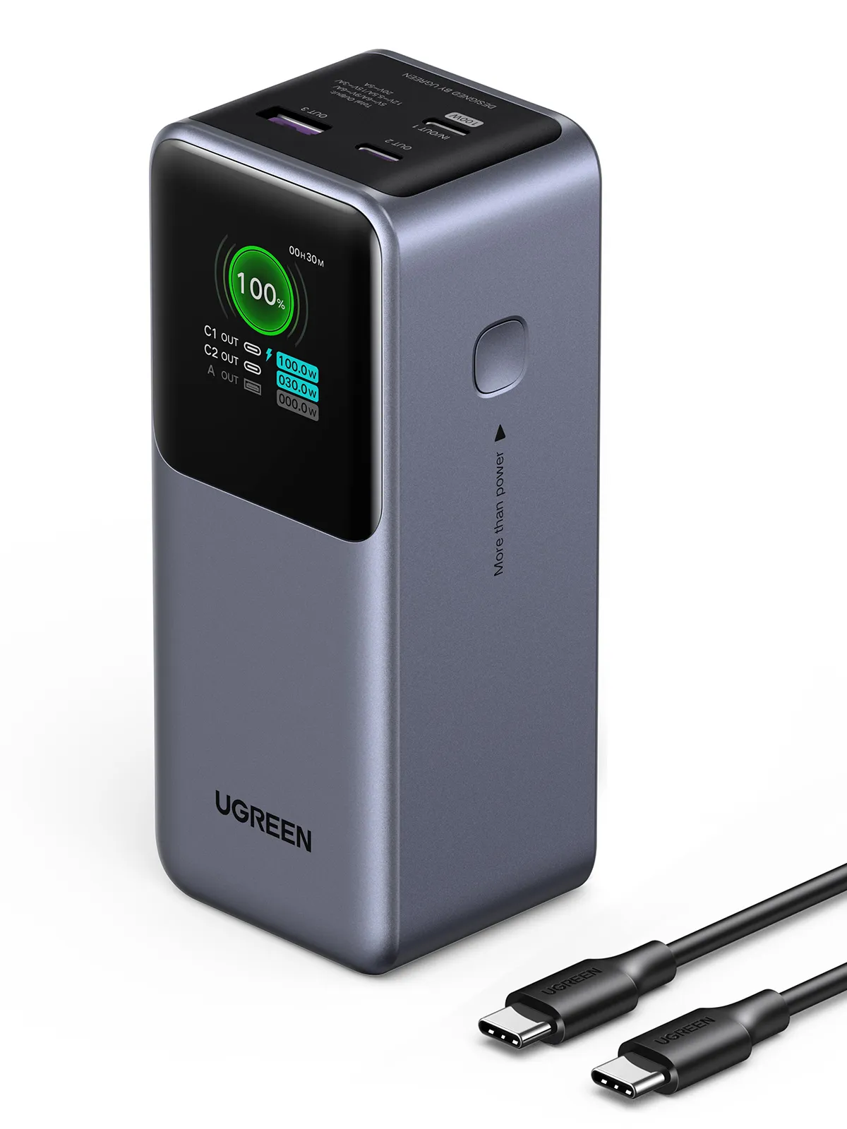 Ugreen 20000mAh 130W Fast Charging Powerbank Lithium Grau Ugreen 20000mAh 130W Fast Charging Powerbank Lithium Grau