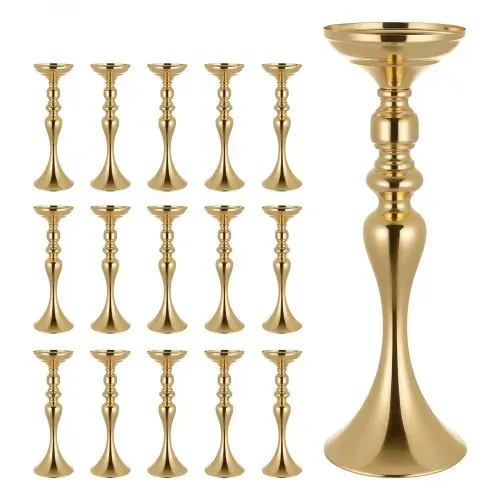 VEVOR 16 Stk. Hochzeitsvasen Tafelaufsatz Blumenvasen für Hochzeit 38 cm Hoch, Metall Tafelaufsatz Vasen mit Blumenständern, Mittelstück Tischvase für Hochzeiten Party Jubiläumsfeier Zeremonie, Gold – Bild 8