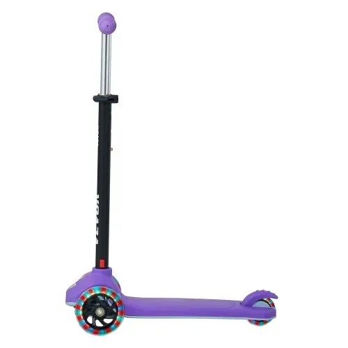 VEVOR Scooter (3 Räder) ab 3 Jahren, Cityroller Kinderroller mit leuchtenden Rädern & höhenverstellbarem Lenker & rutschfestem Deck & leichtem Aluminiumrahmen, Tretroller bis zu 75 kg, Lila – Bild 8