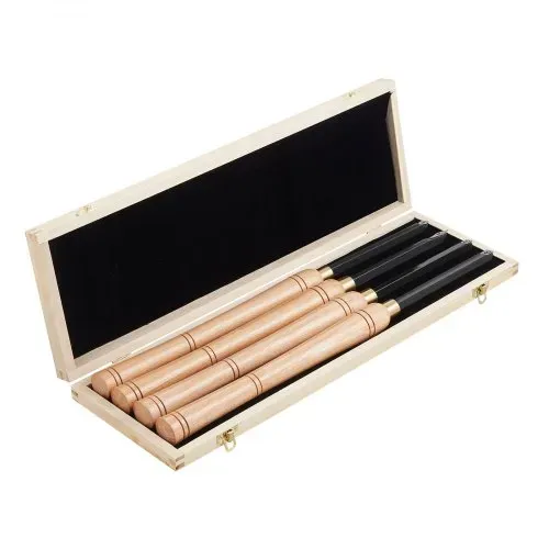 VEVOR Drechseleisen-Set, 4-teilig, Drechselmesser in Holzkoffer, Drechselwerkzeug-Satz für Holz, Holzdrehwerkzeug mit Diamant-, runde und quadratische Hartmetalleinsätze, Rockwellhärte von 80–90 – Bild 9