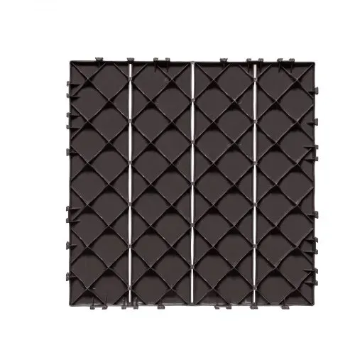 VEVOR Terrassenfliesen, 10er-Set, Balkonfliesen 30x30cm, Klickfliesen, wasserdichter Kunststoff-Bodenbelag für den Außenbereich, Terrassenbodenbelag für Veranda, Pool, Balkon, Hinterhof, Dunkelbraun – Bild 8