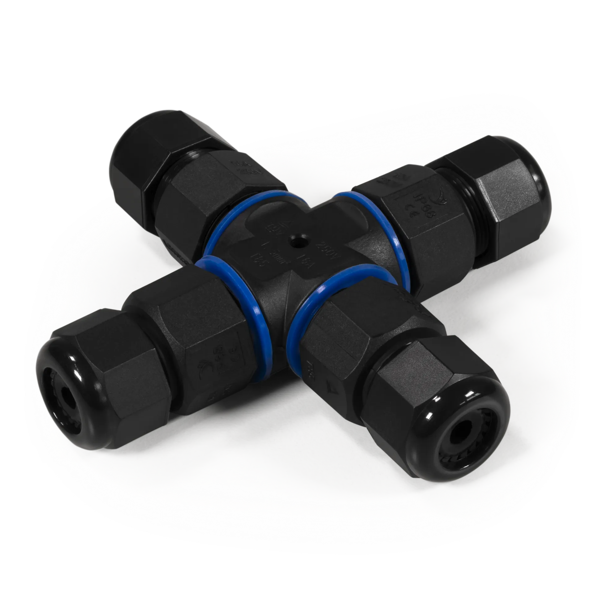 Kabelverbinder McPower, 97x97mm, IP68 – wasserdicht, 230V, 3-polig Kabelverbinder McPower, 97x97mm, IP68 – wasserdicht, 230V, 3-polig