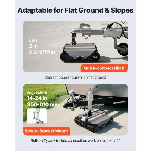 VEVOR Elektrischer Trailer Mover, 4082 kg Anhängelast, ferngesteuerter Anhängerrangierer mit 100 m Funkreichweite, motorisiertes Wohnmobil-Trolley-Kit passend für RV, Wohnwagen, Boot, Anhängerheber – Bild 4