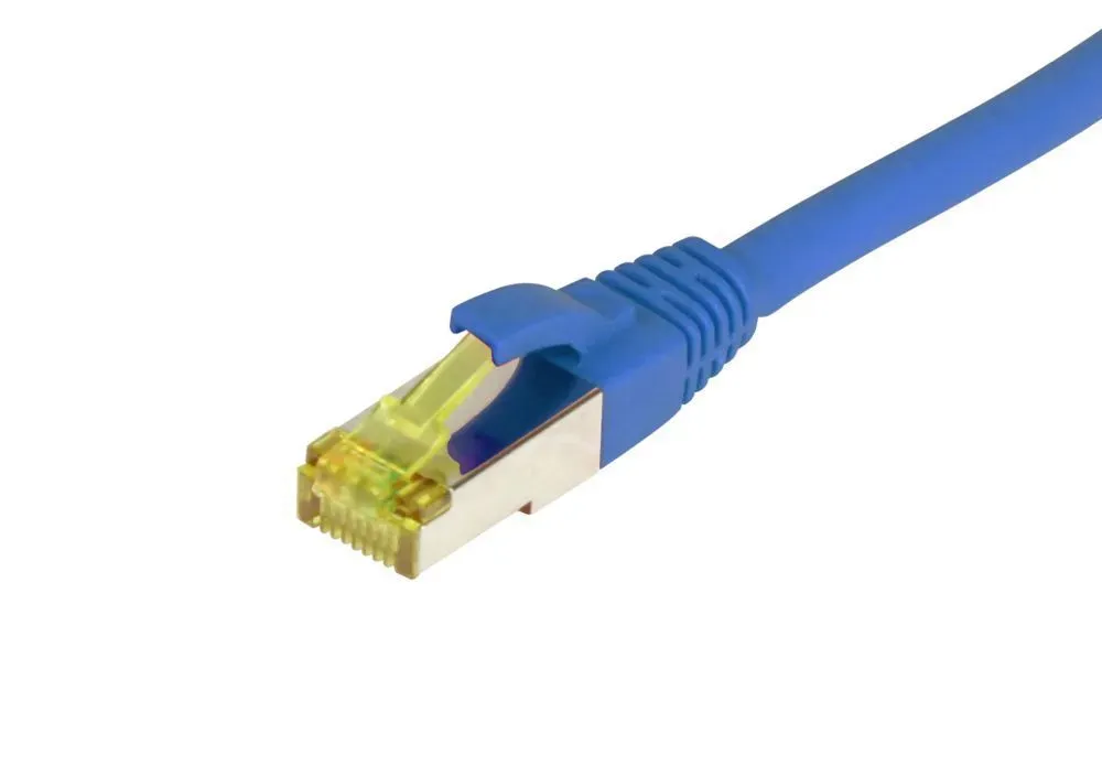 Patchkabel RJ45, CAT6A 500Mhz, 7.5m, blau, S-STP(S/FTP), TPE/LSZH(Ultraflex), AWG26, mit CAT7 Rohkabel, Synergy 21 Patchkabel RJ45, CAT6A 500Mhz, 7.5m, blau, S-STP(S/FTP), TPE/LSZH(Ultraflex), AWG26, mit CAT7 Rohkabel, Synergy 21