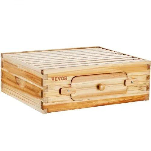 VEVOR Bienenstock-Starterset, mittlere Box, 100 % mit Bienenwachs beschichtetes natürliches Tannenholz, Langstroth-Bienenstock-Set mit 10 Rahmen und Mittelwänden, transparente Bienenfenster aus Acryl – Bild 8
