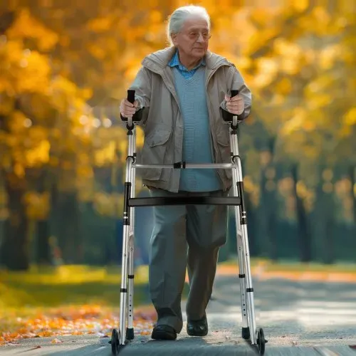 VEVOR 2-in-1-Gehhilfe, zusammenklappbar, mit abnehmbaren Armlehnen, höhenverstellbar, zusammenklappbar, mit 5-Zoll-Vollrädern, leichtes Aluminium | Mobilitätshilfe mit Vorderrädern für ältere und behinderte Menschen, 204 kg – Bild 7