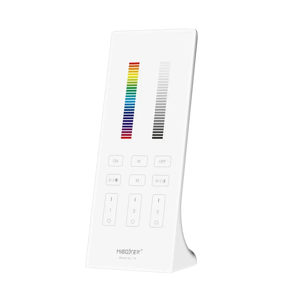 MiBoxer Y3-W LED Fernbedienung 2,4GHz RGB-WW (RGB-CCT) 3 Zonen vertikal (w) MiBoxer Y3-W LED Fernbedienung 2,4GHz RGB-WW (RGB-CCT) 3 Zonen vertikal (w)
