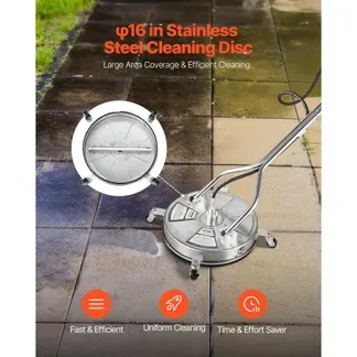 VEVOR 465 mm Hochdruckreiniger, Oberflächenreiniger, Flächenreiniger aus Edelstahl mit 4 Rädern, max. 4000 PSI, 3/8-Schnellanschluss, 2 Sprühdüsen, Doppelgriff, für Beton, Terrasse, Gehweg VEVOR 465 mm Hochdruckreiniger, Oberflächenreiniger, Flächenreiniger aus Edelstahl mit 4 Rädern, max. 4000 PSI, 3/8-Schnellanschluss, 2 Sprühdüsen, Doppelgriff, für Beton, Terrasse, Gehweg