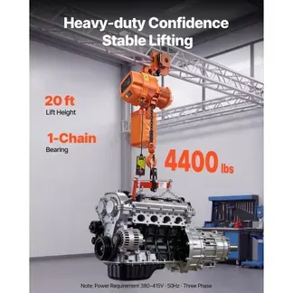 VEVOR Elektrischer Kettenzug 2000 kg, 6 m Hubhöhe, Dreiphasig-Brückenkran mit 100 m Funkfernbedienung, G100-Kette & Notstopp, Elektrokettenzug für Fabriken, Lagerhallen, Garagen VEVOR Elektrischer Kettenzug 2000 kg, 6 m Hubhöhe, Dreiphasig-Brückenkran mit 100 m Funkfernbedienung, G100-Kette & Notstopp, Elektrokettenzug für Fabriken, Lagerhallen, Garagen