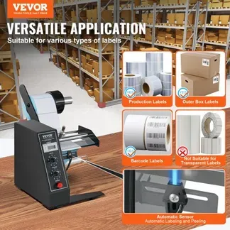 VEVOR Automatischer Etikettenspender, Breite 15-125 mm, Länge 3-150 mm, Etikettenabstreifer, Etikettentrennmaschine, stufenlose Geschwindigkeitseinstellung, Etikettenapplikator, max. Zählung 0-999999 VEVOR Automatischer Etikettenspender, Breite 15-125 mm, Länge 3-150 mm, Etikettenabstreifer, Etikettentrennmaschine, stufenlose Geschwindigkeitseinstellung, Etikettenapplikator, max. Zählung 0-999999