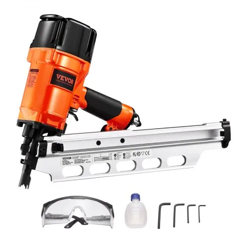 VEVOR Druckluft Nagler, 50 bis 90 mm, 21 Grad Rundkopf, pneumatische Nagelpistole mit zwei Auslösemodi & Tiefeneinstellung, 80-120 PSI Pro Druckluftnagler für Rahmen, Bodenbeläge & Terrassendielen VEVOR Druckluft Nagler, 50 bis 90 mm, 21 Grad Rundkopf, pneumatische Nagelpistole mit zwei Auslösemodi & Tiefeneinstellung, 80-120 PSI Pro Druckluftnagler für Rahmen, Bodenbeläge & Terrassendielen