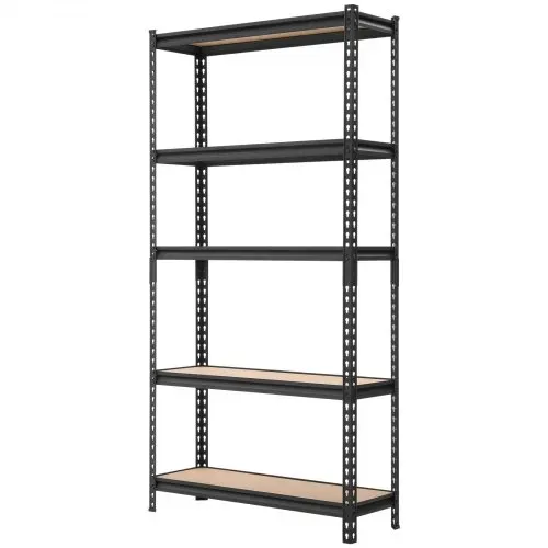 VEVOR Schwerlastregal 923x309x1813mm, 1360,8kg Belastbares Lagerregal mit Stahlgestell 5 Verstellbaren MDF-Platten, Teilbares Steckregal als Werkbank, Flexibles Metallregal für Keller Garage Werkstatt – Bild 8