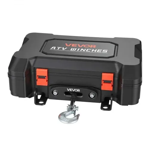 VEVOR Elektrische Seilwinde 12V, Mobile Seilwinde mit 1587kg Tragkraft & Fernbedienung, Tragbare Motorwinde mit Synthetikseil Seilführung Schäkelhaken Gurt Tragkiste, Elektrowinde für ATV UTV Offroad – Bild 9
