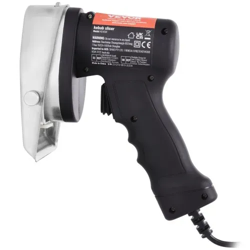 VEVOR Elektrisches Schawarma-Messer, 80 W, Türkisches Kebab-Messer, Kommerzieller Gyro-Schneider aus Edelstahl, Döner-Kebab-Fleischschneider mit 2 Klingen, 100 mm Klingendurchmesser – Bild 10
