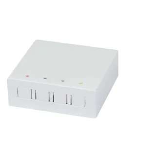 LWL-FTTH Wandgehäuse, für 4 Kupplungen SC-S oder LC-D 80×80 mit Kabelführung, DIN-Rail/Wand, Schrumpf, Synergy 21 LWL-FTTH Wandgehäuse, für 4 Kupplungen SC-S oder LC-D 80×80 mit Kabelführung, DIN-Rail/Wand, Schrumpf, Synergy 21