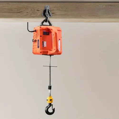 VEVOR Seilwinde Elektrisch 700 kg, 3-in-1 Hebezug 1500 W, Seilhebezug 7,6 m Hubhöhe, Seilzug 5 m/min, mit manueller, kabelgebundener & kabelloser Fernbedienung für Fabrik, Lager & Garage – Bild 7
