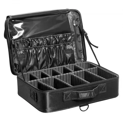 VEVOR Kosmetikkoffer mit 3 Schichten Stauraum Make Up Tasche aus Oxford-Stoffmaterial wasserdicht und verschleißfest Schminkkoffer Schminktasche Kosmetikbeutel Make-up-Organizer 460x300x125mm VEVOR Kosmetikkoffer mit 3 Schichten Stauraum Make Up Tasche aus Oxford-Stoffmaterial wasserdicht und verschleißfest Schminkkoffer Schminktasche Kosmetikbeutel Make-up-Organizer 460x300x125mm