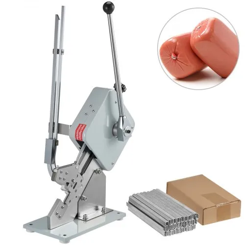 VEVOR Hochwertige manuelle u-förmige Wurst-Klipper-Schneidemaschine mit einer Schachtel Clips (5000 Stk.), robuste Brot Schneidemaschine aus A304-Feinstahl, klappbarer Allesschneider, 37x19x57 cm VEVOR Hochwertige manuelle u-förmige Wurst-Klipper-Schneidemaschine mit einer Schachtel Clips (5000 Stk.), robuste Brot Schneidemaschine aus A304-Feinstahl, klappbarer Allesschneider, 37x19x57 cm
