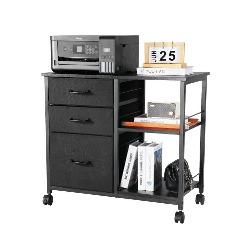 VEVOR Aktenschrank Schubladenschrank mit 3 Stoffschubladen, Rollcontainer mit 2 offenen Regalen, Lagerschrank Aufbewahrungsschrank für Schreibwaren Drucker Dokumente (Schwarz, 75 x 40 x 68 cm) VEVOR Aktenschrank Schubladenschrank mit 3 Stoffschubladen, Rollcontainer mit 2 offenen Regalen, Lagerschrank Aufbewahrungsschrank für Schreibwaren Drucker Dokumente (Schwarz, 75 x 40 x 68 cm)