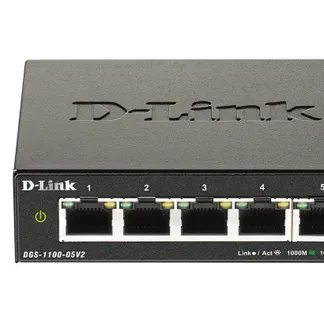 D-Link DGS-1100-05V2/E Netzwerk-Switch Managed L2 Gigabit Ethernet (10/100/1000) Schwarz D-Link DGS-1100-05V2/E Netzwerk-Switch Managed L2 Gigabit Ethernet (10/100/1000) Schwarz