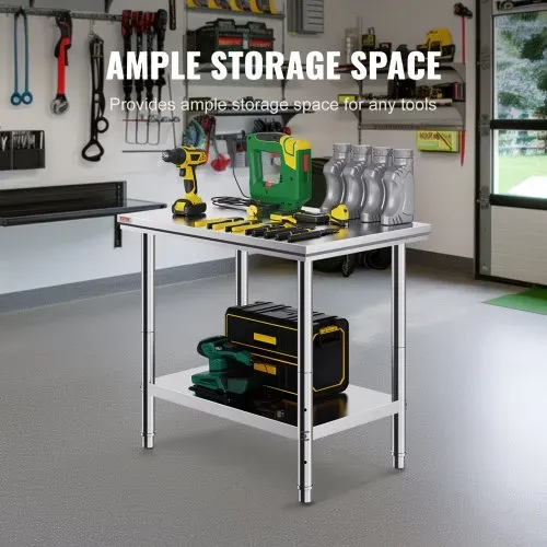 VEVOR Edelstahl Arbeitstisch 60X90X80 cm Essenszubereitung für die Zubereitung von Mahlzeiten, Nähen, Waschen, Basteln, Garagennutzung usw. – Bild 3