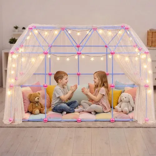 VEVOR 180 tlg. Konstruktionsspielzeug Fort Bausatz für Kinder ab 5 Jahren, Lernspiel zur Unterstützung von Räumlichem Denken & Kreativität, Bauspielzeug mit Ballwurfspiel, inkl. Aufbewahrungstasche – Bild 7
