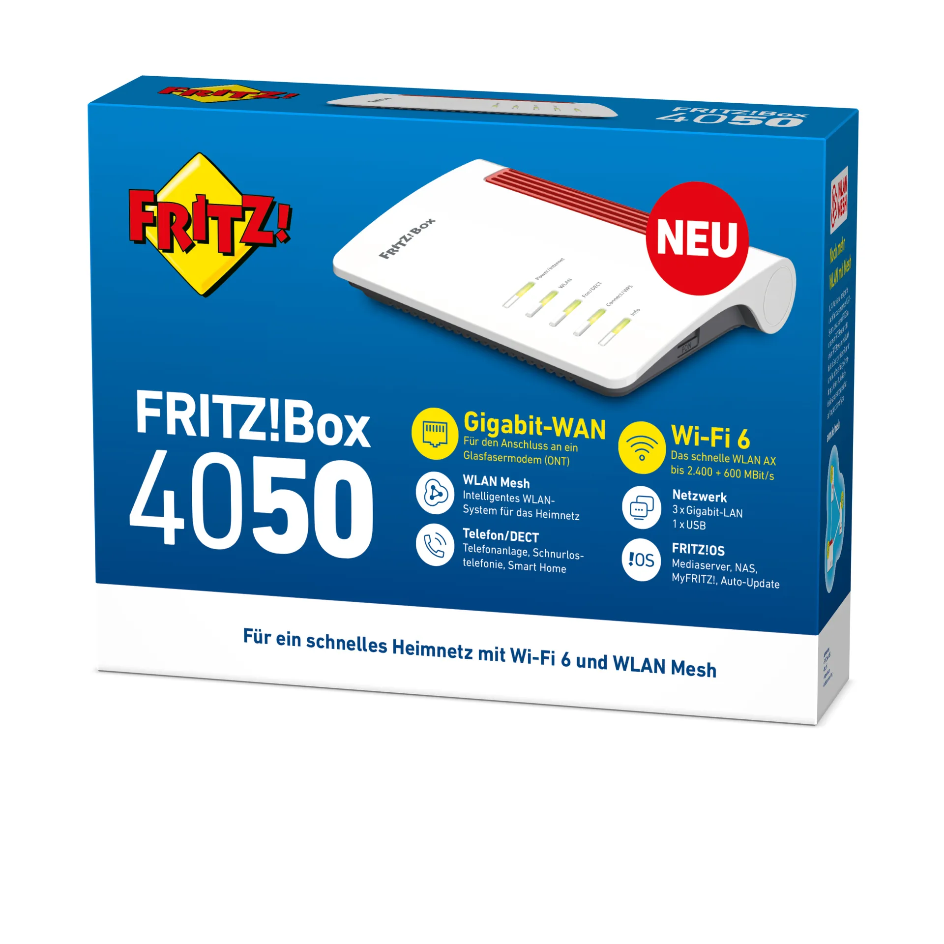 Box 4050 WLAN-Router Gigabit Ethernet Dual-Band (2,4 GHz/5 GHz) Schwarz, Weiß – Bild 6