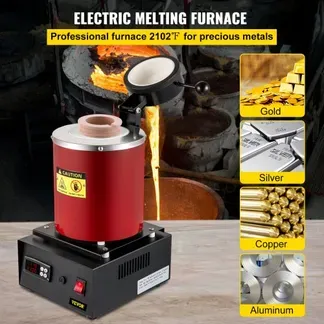 VEVOR Goldschmelzofen 1350 W 1150 ℃ Max. Temperatur, digitaler elektrischer Schmelzofen 3 kg Keramiktiegel mit Barrenmatrize & Handschuhen, zur Verarbeitung von Gold Silber Kupfer Aluminium rot VEVOR Goldschmelzofen 1350 W 1150 ℃ Max. Temperatur, digitaler elektrischer Schmelzofen 3 kg Keramiktiegel mit Barrenmatrize & Handschuhen, zur Verarbeitung von Gold Silber Kupfer Aluminium rot