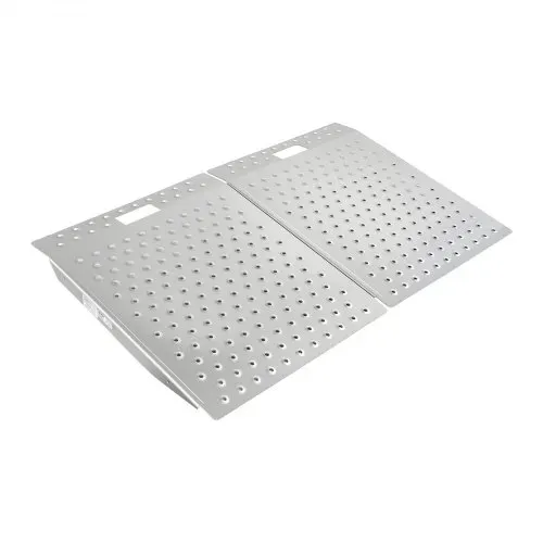 VEVOR 2x Schwellenrampe 750x617mm, 340,2kg Belastbare Rollstuhlrampe für Max. 165mm Höhe, Rutschfeste Auffahrschiene aus Alu, Stabile Auffahrrampe für Rollstuhl Scooter Türschwelle Bordsteine Treppen – Bild 10