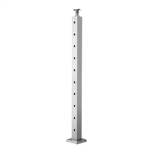 VEVOR Kabelgeländerpfosten, 91,4x5x5cm Stahl-Deckgeländerpfosten mit horizontalen & vorgebohrten Löchern, SUS304 Edelstahl, mit gebogener Halterung, 1 Stk., Silber, 1JZLGZXYS91466KZK001V0 – Bild 8