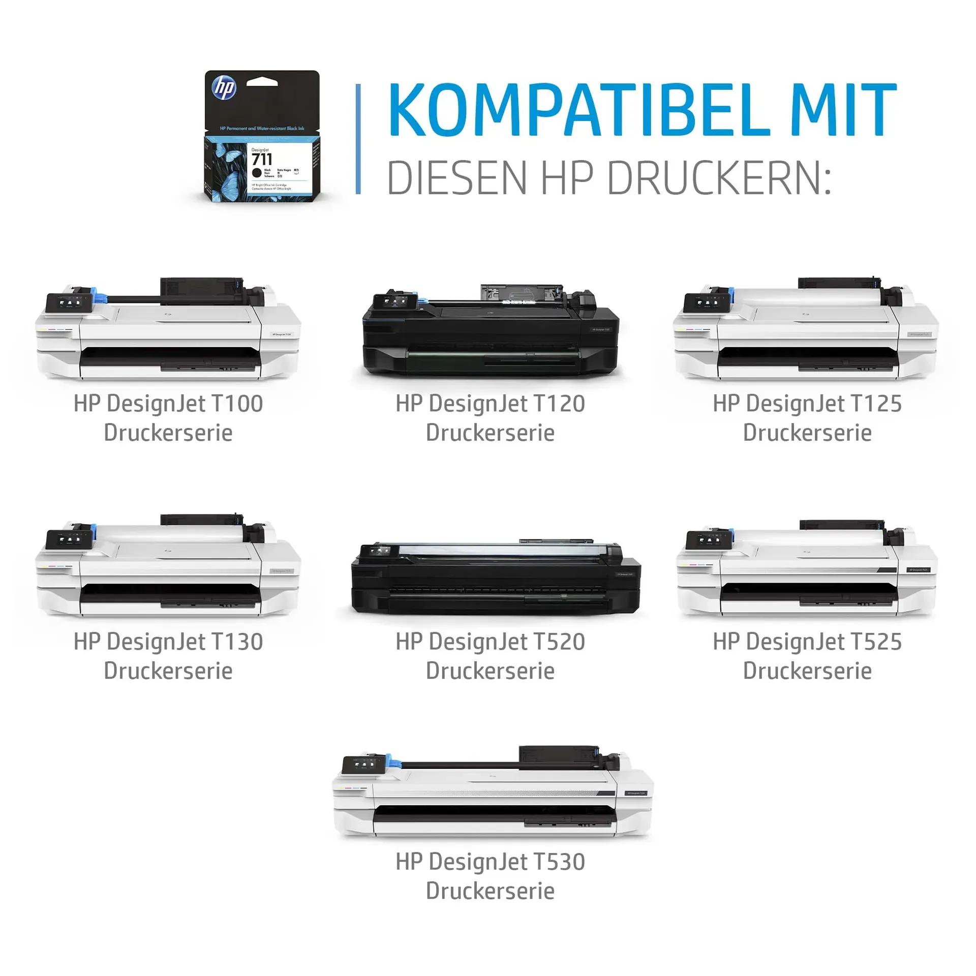 HP 711 Schwarz DesignJet Tintenpatrone, 38 ml – Bild 2