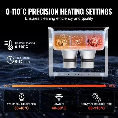 VEVOR 3L Ultraschallreiniger mit Heiztimer und Korb professionelle digitale Schallkavitationsmaschine, 120 W Reinigungsmaschine für Uhreninstrumente Brillen Münzen Metallteile Werkzeuge Silber – Bild 3