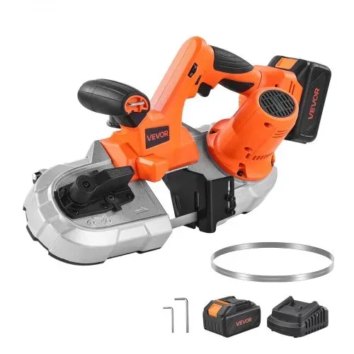 VEVOR 20 V Akku Bandsäge, 65x65 mm Schnitttiefe, Metallbandsäge mit bürstenlosem Motor, 4000-mAh Akku und Ladegerät, 0–192 m/min variable Drehzahl, ideal zum Schneiden von Metall, Holz – Bild 8