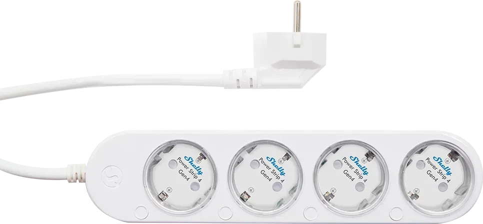 Shelly · Plug & Play "Power Strip 4 Gen4" · Smarte Steckdosenleiste · 4x 12A · Messfunktion · WLAN · Zigbee · Matter · BT · weiß – Bild 3