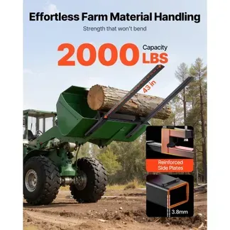 VEVOR Palettengabeln, 907 kg Gabelträger zum Anklemmen, 1490 mm Gesamtlänge, Gabelzinken mit verstellbarer Stabilisatorstange für Traktoranbaugeräte, Ladeschaufel und Kompaktlader, Schwarz VEVOR Palettengabeln, 907 kg Gabelträger zum Anklemmen, 1490 mm Gesamtlänge, Gabelzinken mit verstellbarer Stabilisatorstange für Traktoranbaugeräte, Ladeschaufel und Kompaktlader, Schwarz